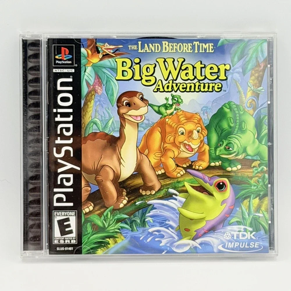 Vintage The Land Before Time Big Water Adventure Sony PS1 Video Game TDK NTSC E